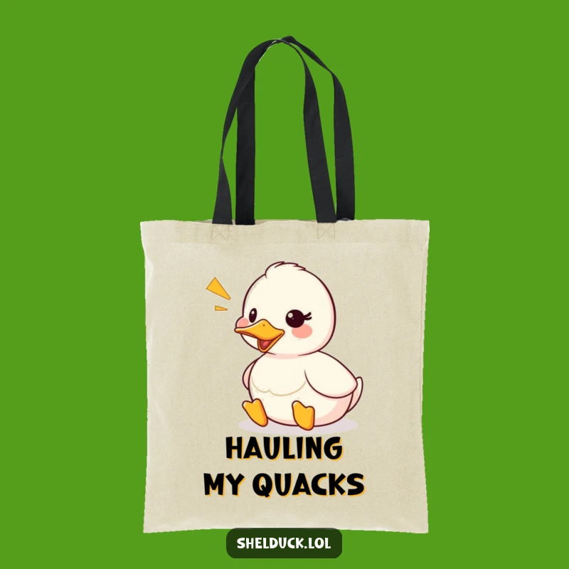 Funny Shelduck Quack Tote Bag: Cute Duck Sound Wave Accessory Gift