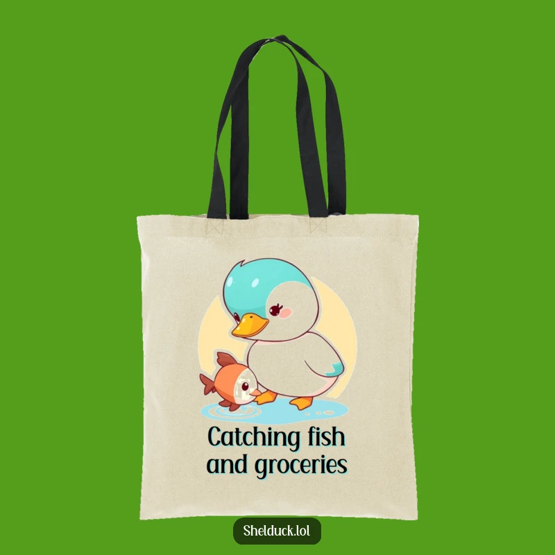 Funny Shelduck Tote Bag: Curious Fish Watcher, Practical & Stylish Funny Gift