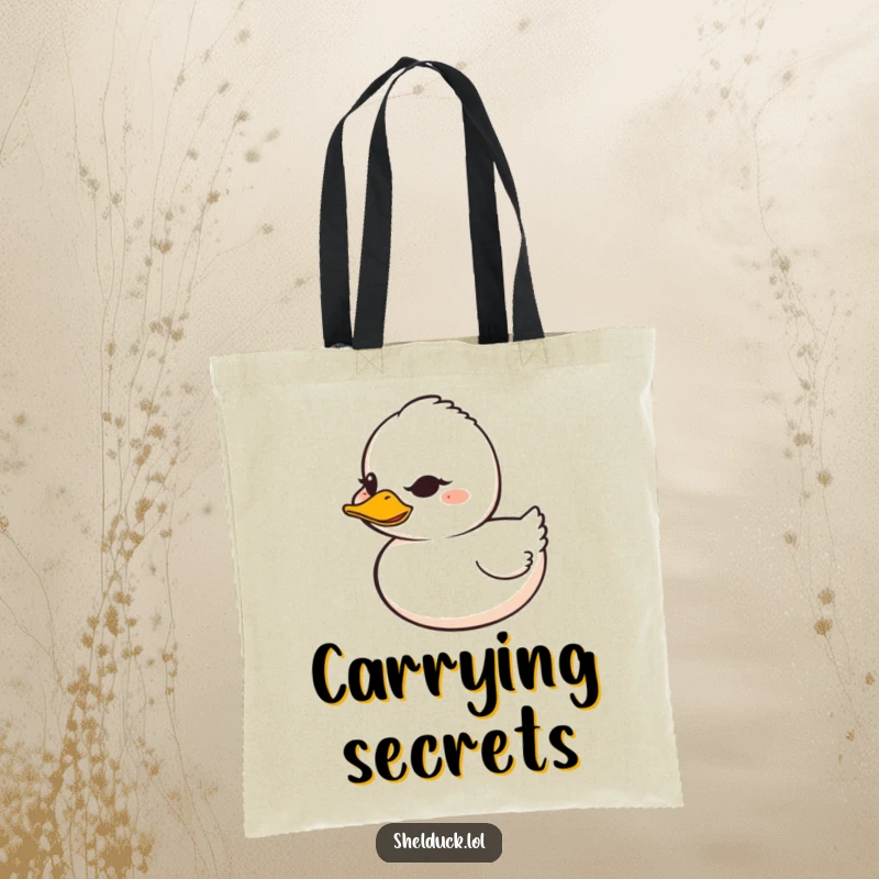 Funny Shelduck Tote Bag: A shelduck grins mischievously and winks on this humorous and practical bag.