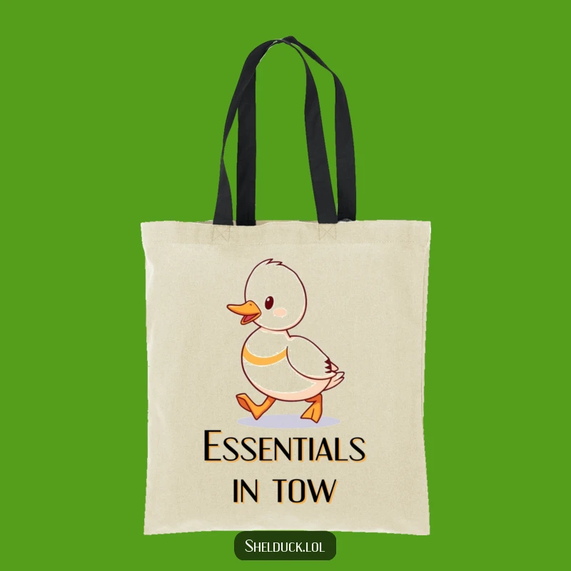Funny Shelduck Waddling Tote Bag: Determined Water Bird Accessory Gift