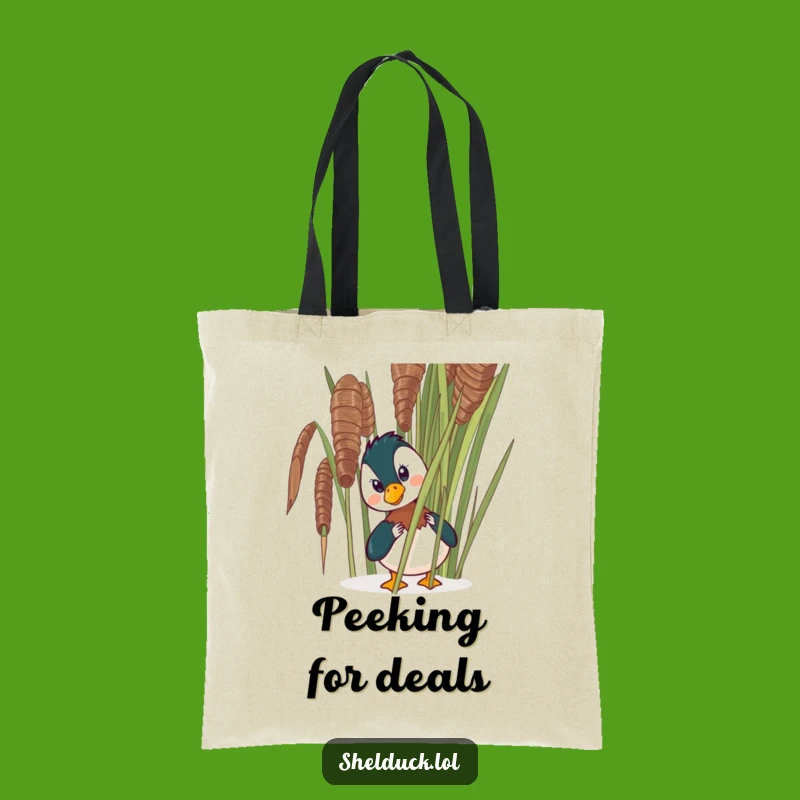 Funny Shelduck Peeking Tote Bag - Comical Bird Carryall Gift